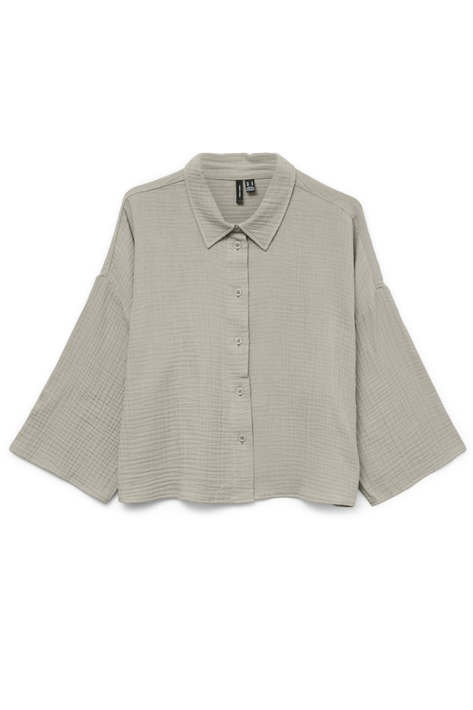 VMNATALI CROP SHIRT WVN NOOS 10279685 SILVER LINING